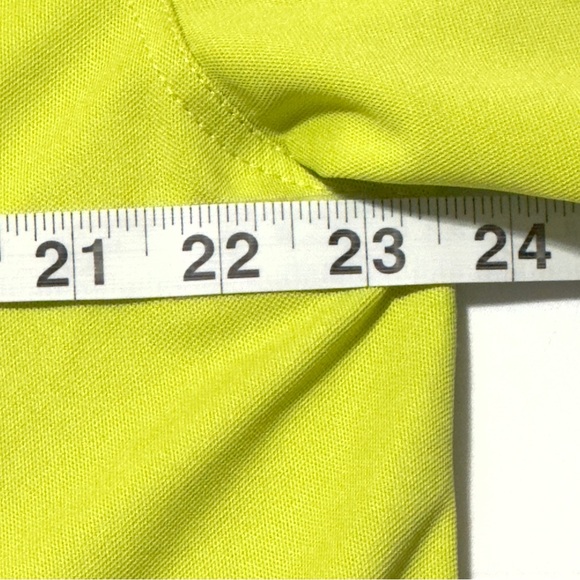 PGA Tour Vibrant Neon Green Golf Polo Size L Shirt Geometric Pattern Excellent - Picture 3 of 7
